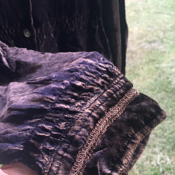 Velvet Boho Style Button Up Shirt - Picture 6 of 8